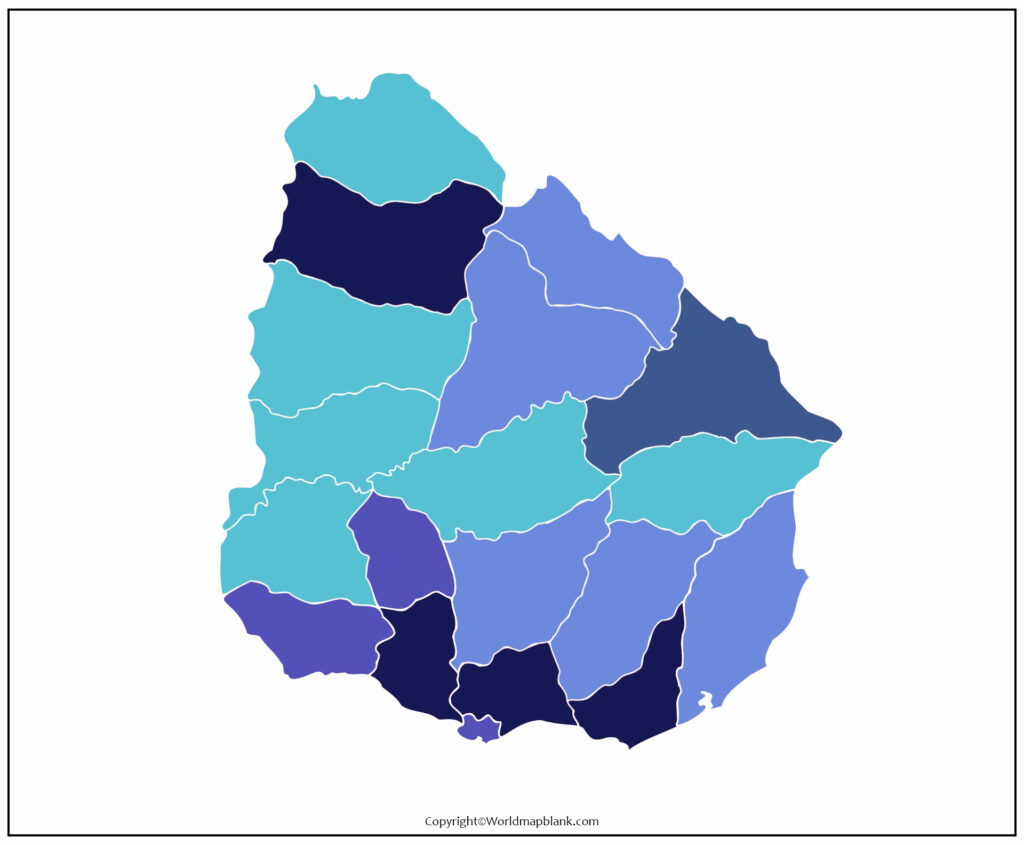 Printable Map of Uruguay