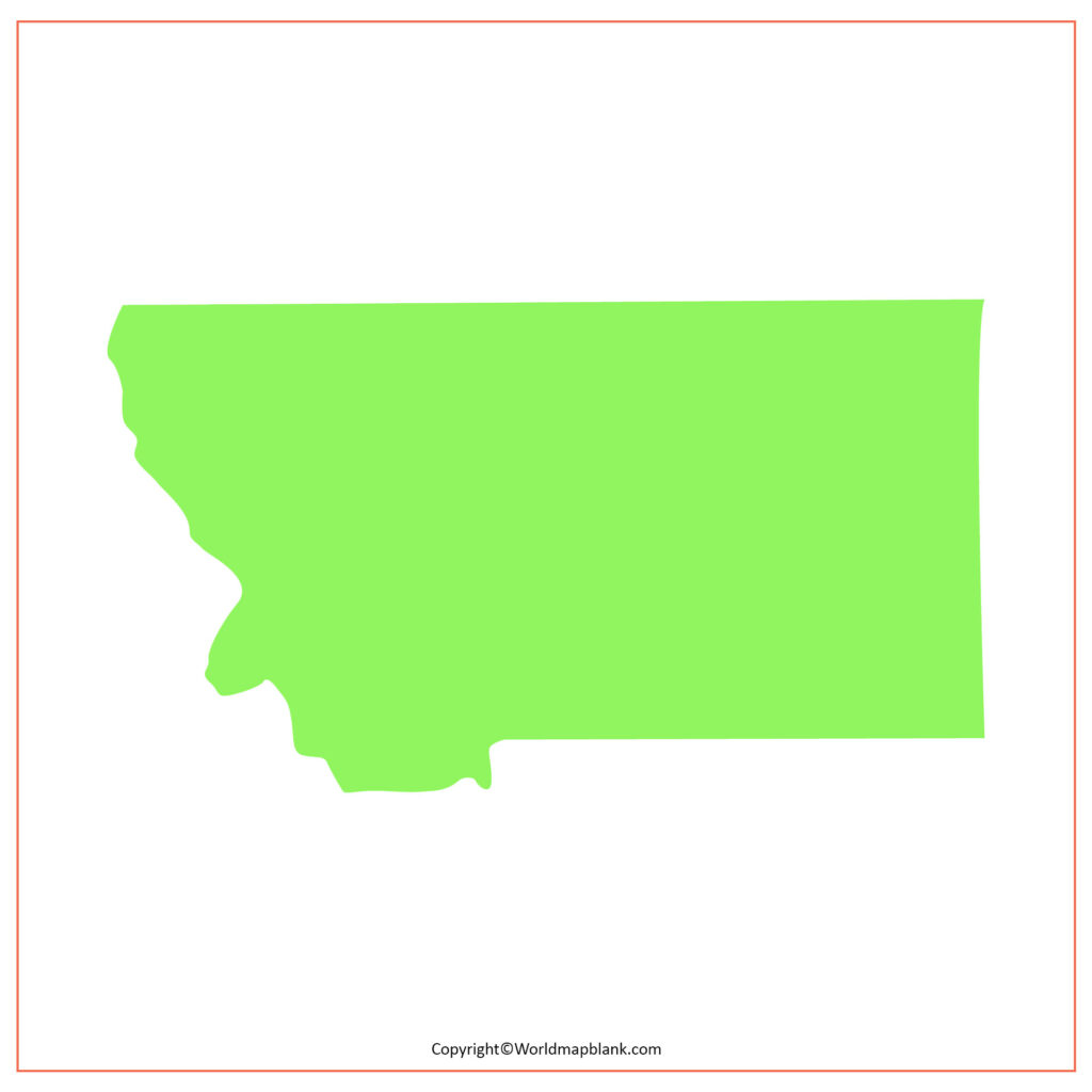 Printable Blank Map of Montana