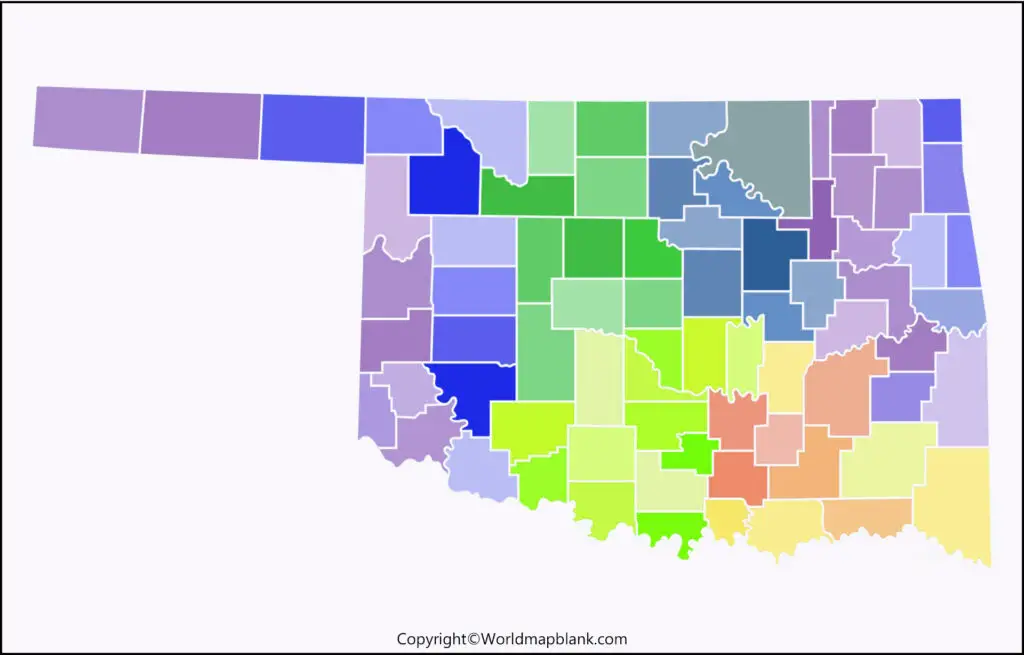 Blank Oklahoma Map worksheet