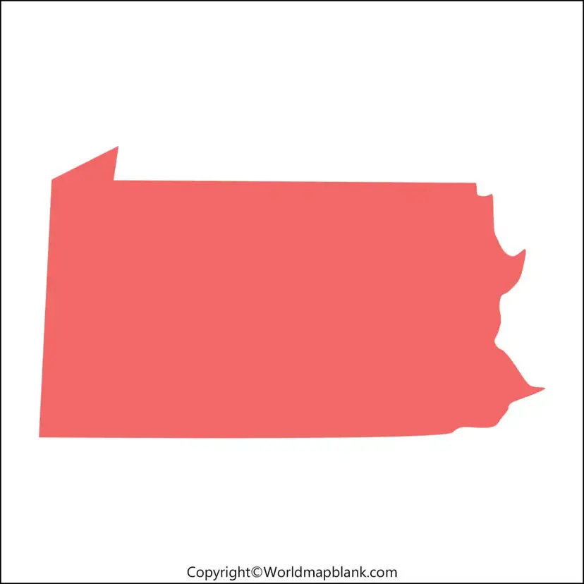 Printable Blank Map of Pennsylvania