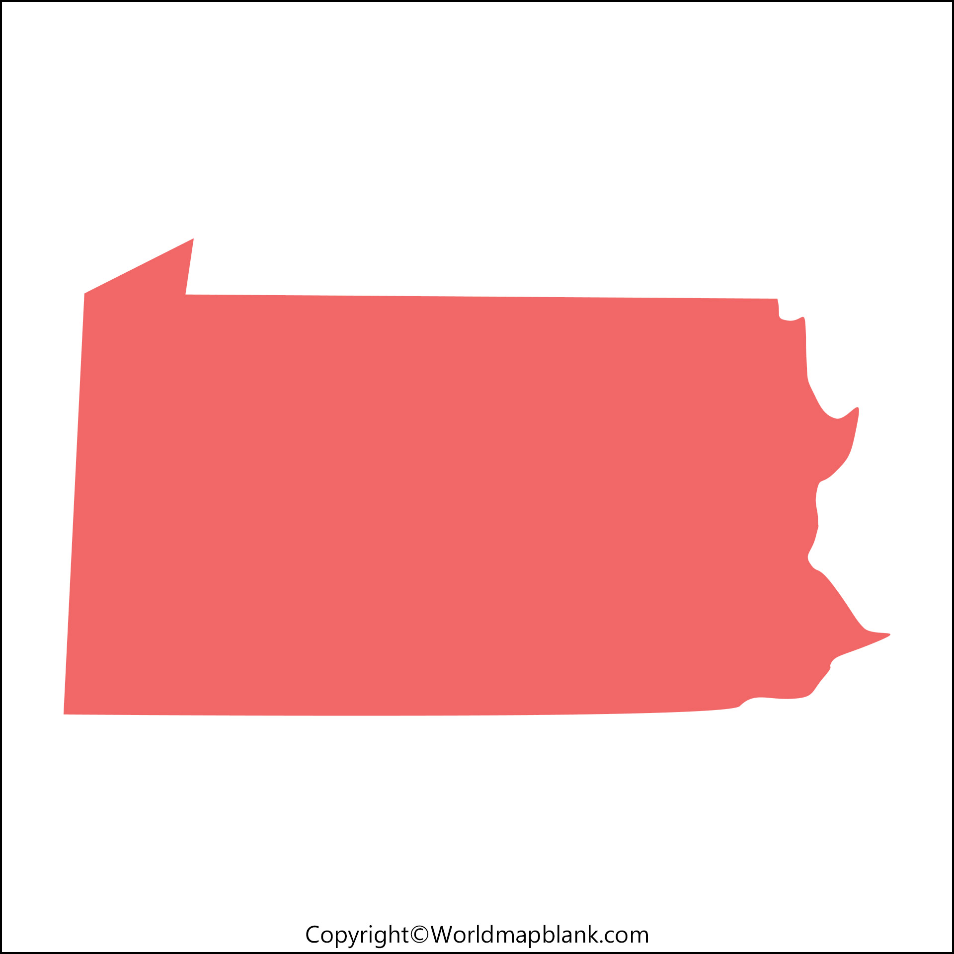 Blank Map of Pennsylvania – Printable Blank PA Map [PDF]