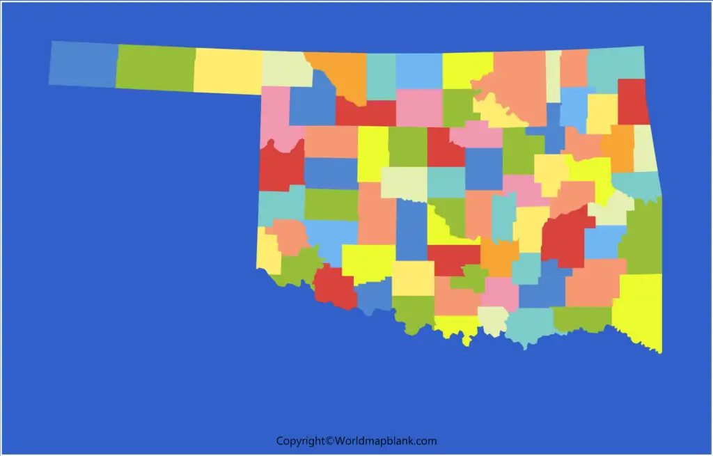 Transparent PNG Blank Map of Oklahoma