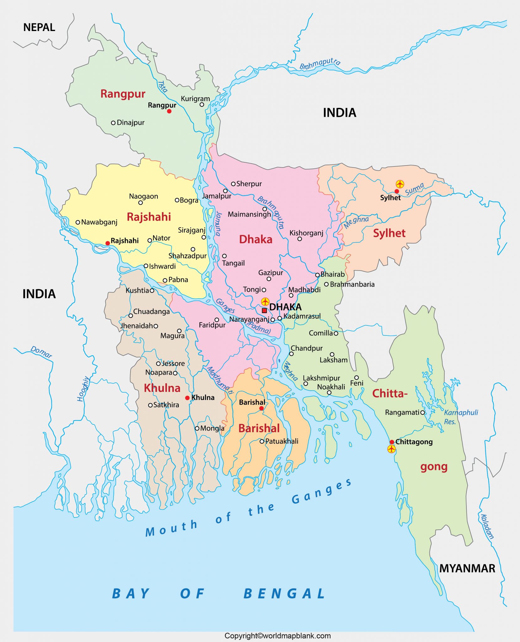 Labeled Map Of Bangladesh With States Capital Cities   Labeled Map Of Bangladesh With States 1658x2048 