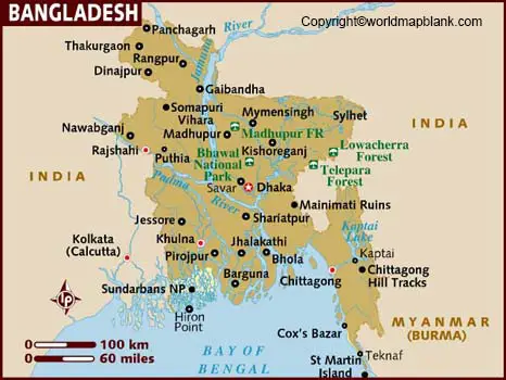 Labeled Map of Bangladesh