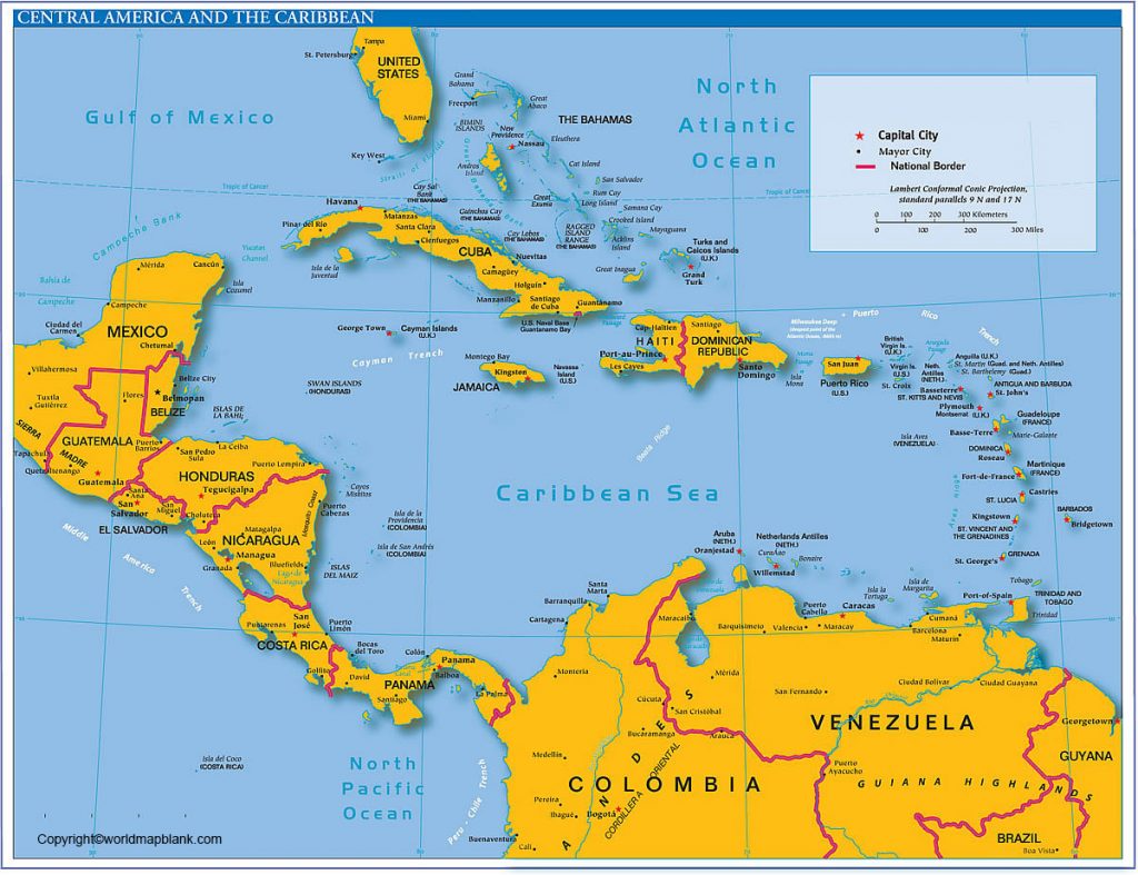 Labeled Map of Barbados with Cities