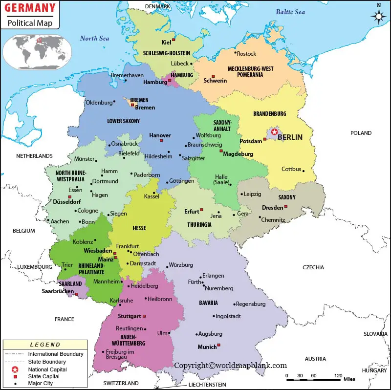 Labeled Map of Germany
