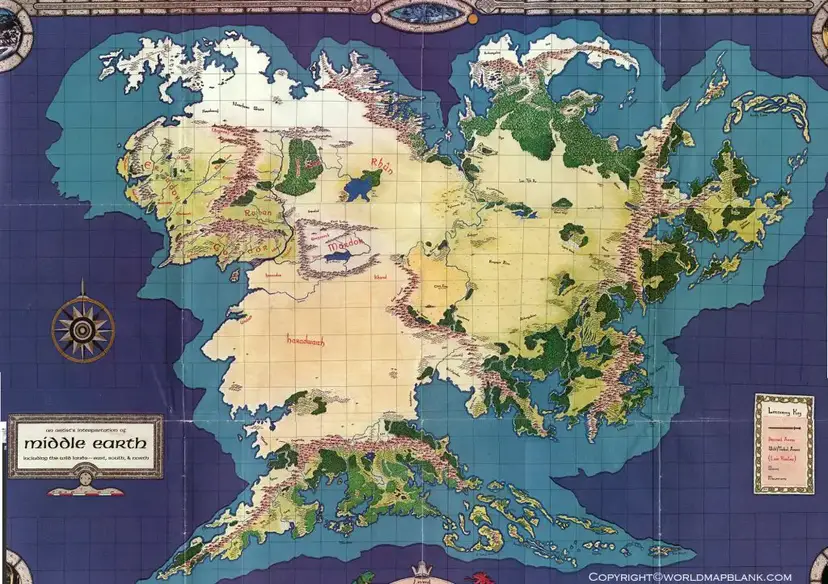 World Map of Middle Earth [Detailed Map of Middle Earth]