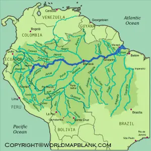 Printable Amazon River World Map