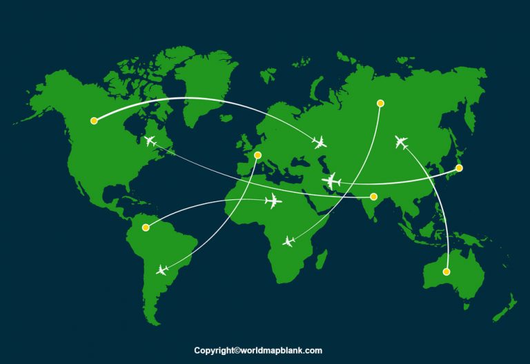 World Flight Map Route, Path, Tracker Printable in PDF
