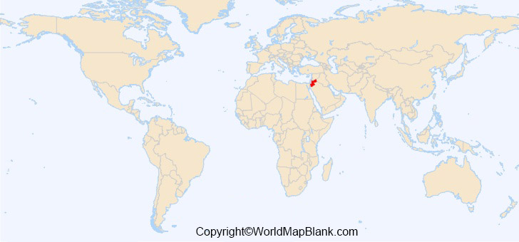 Printable Jordan on World Map