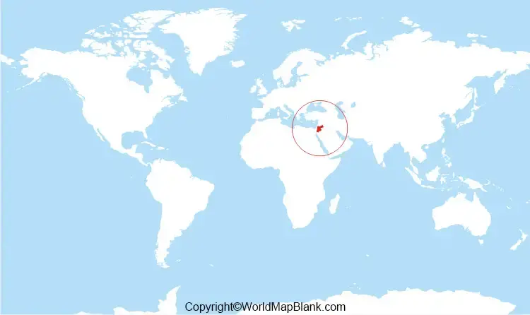 Printable Jordan on World Map