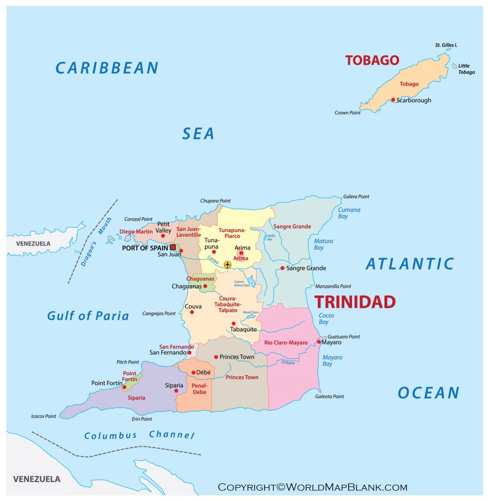 Trinidad and Tobago World Map