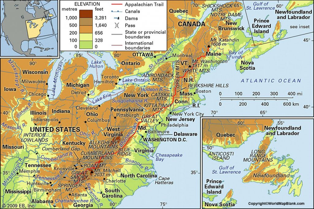 Appalachian Mountains Map