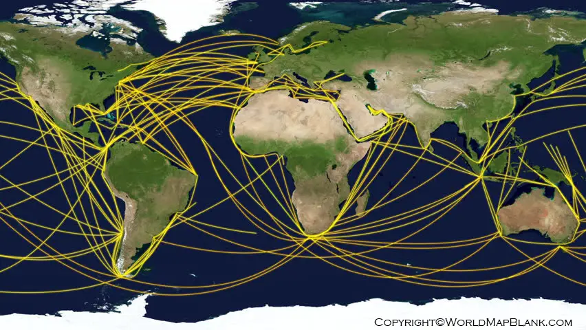 World Shipping Routes MapS 