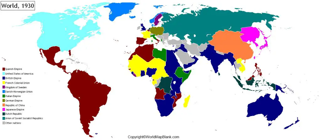 Political World Map 1930
