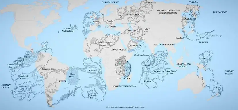 Printable Malazan World Map