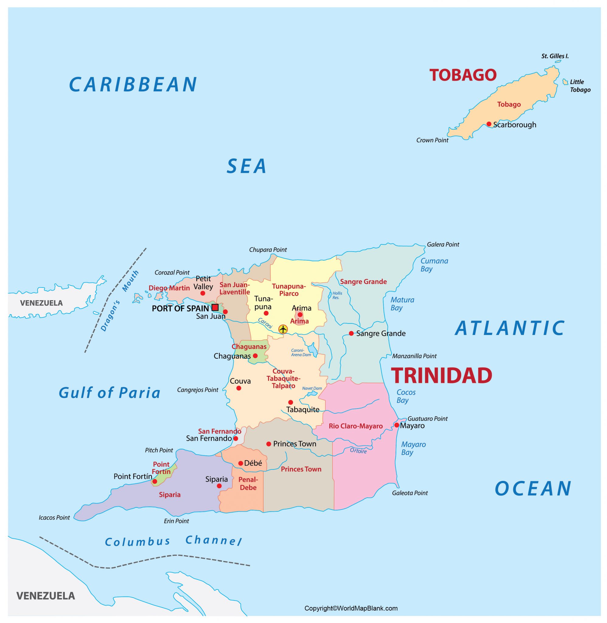 Printable Trinidad World Map 1995x2048 