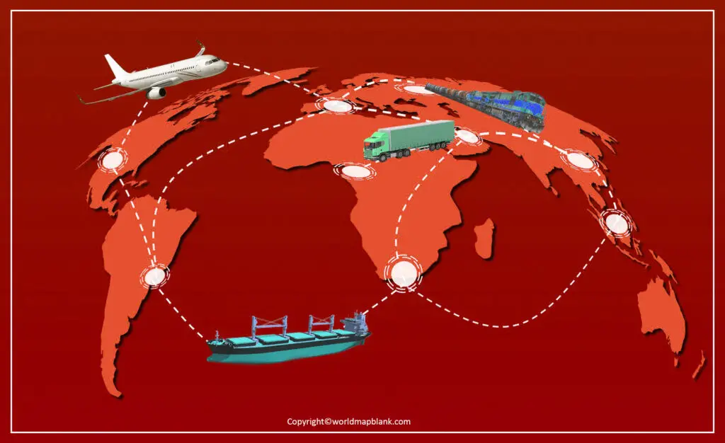 Shipping Routes Map of World