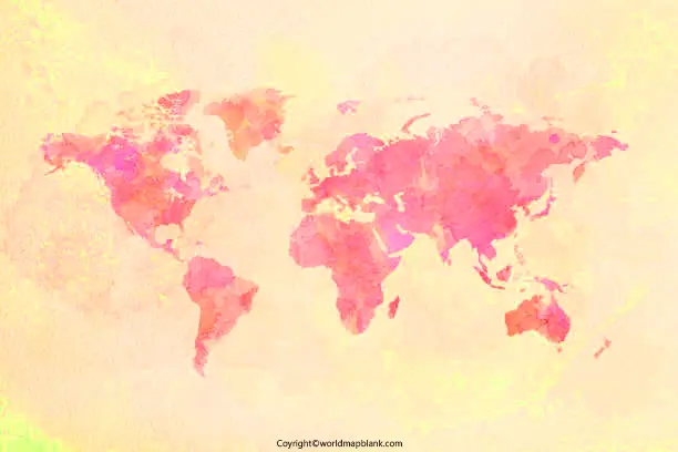 Pink Map of World
