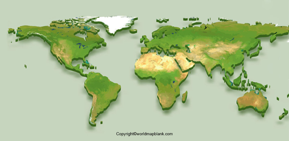 World Map 3d Render Topographic Map Color Stock Photo Download Image