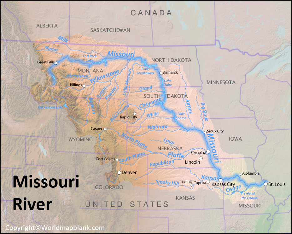 Map of Missouri River