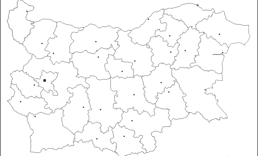Stumme Karte Von Bulgarien Mit Provinzen Und Städten