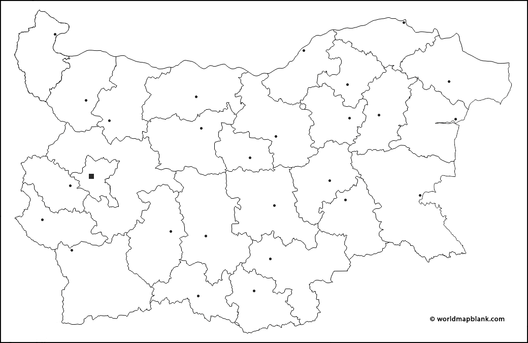 Mapa en blanco de Bulgaria