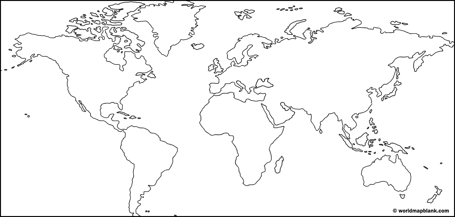 Umrisse Weltkarte zum Ausdrucken