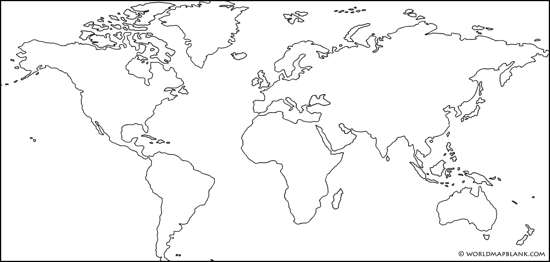World Map Blank Outline