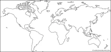 map of the world with countries not labeled