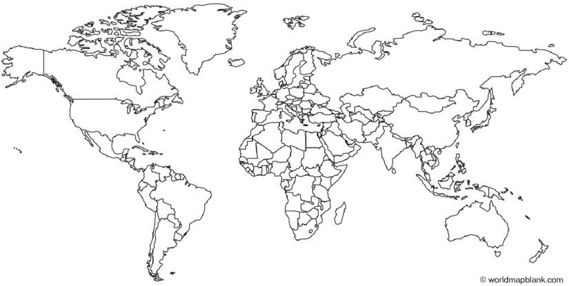 Mapa Del Mundo Blanco Con Paises