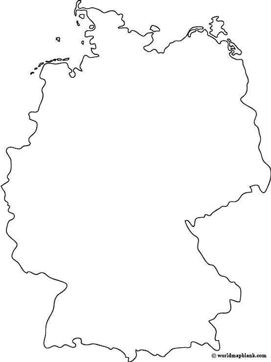 Umrisskarte von Deutschland zum Ausdrucken