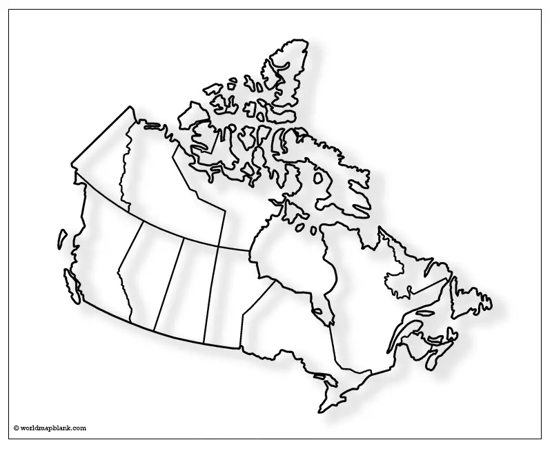 ​unbeschriftete Karte Von Kanada