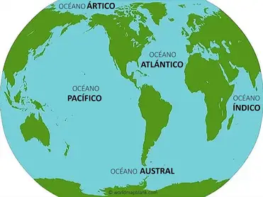 paralelo Derivar expandir Mapa del mundo con océanos y mares [DESCARGA PDF GRATIS]