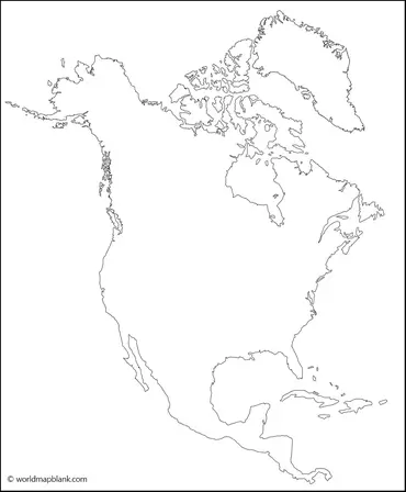 Printable Blank Map Of North America – Outline, Transparent