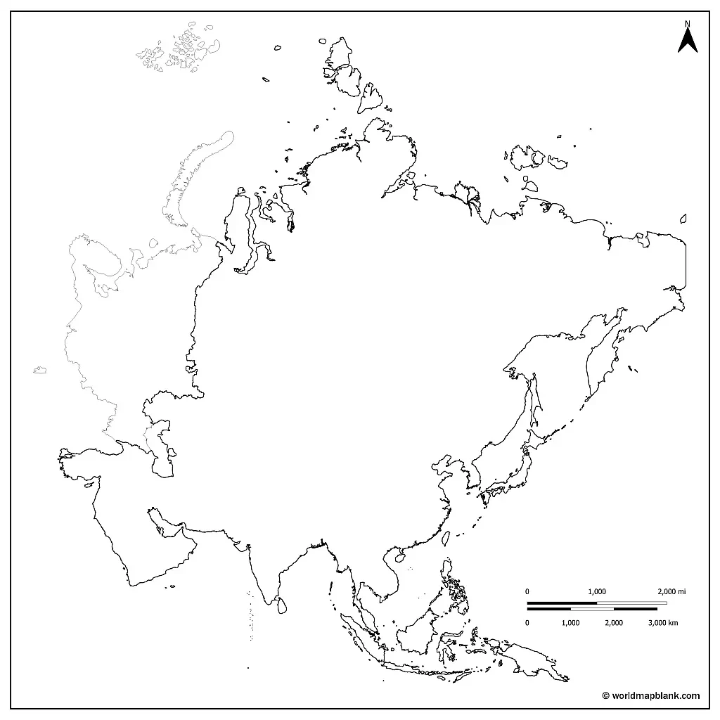 Outline Map of Asia