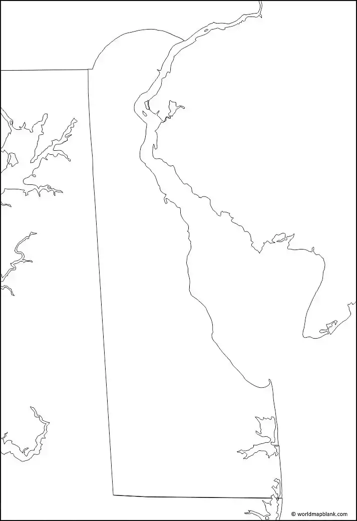 Blank Map of Delaware for Practice Worksheet
