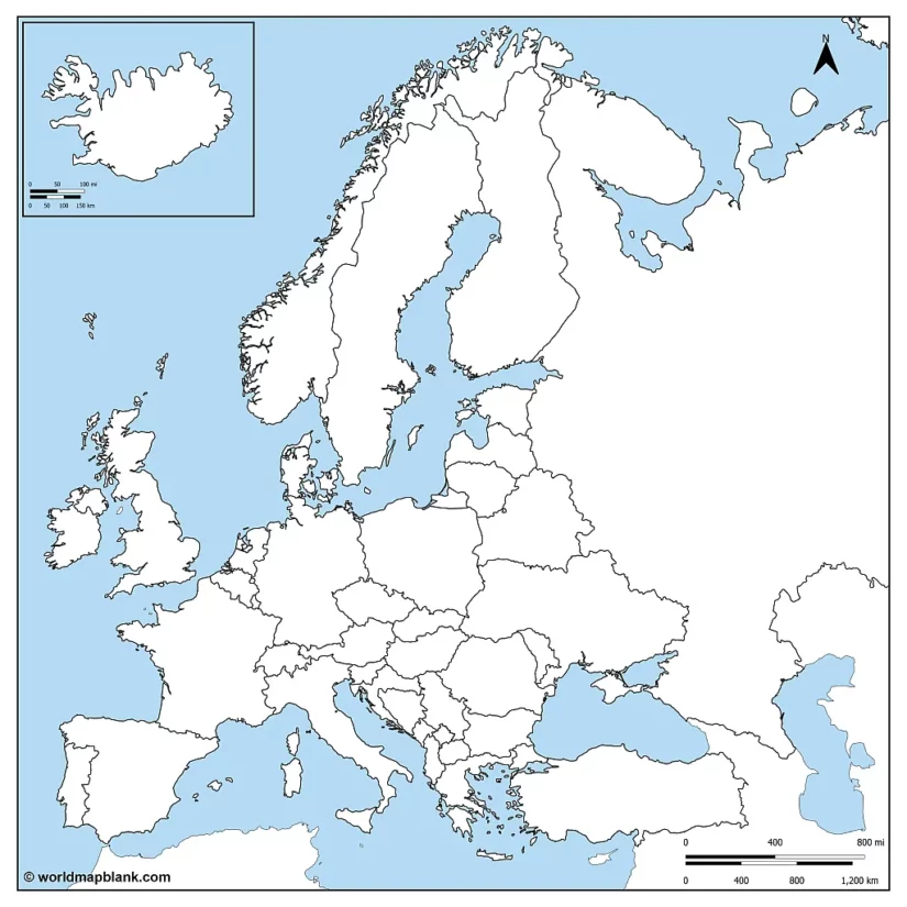 Blindkarta över Europa