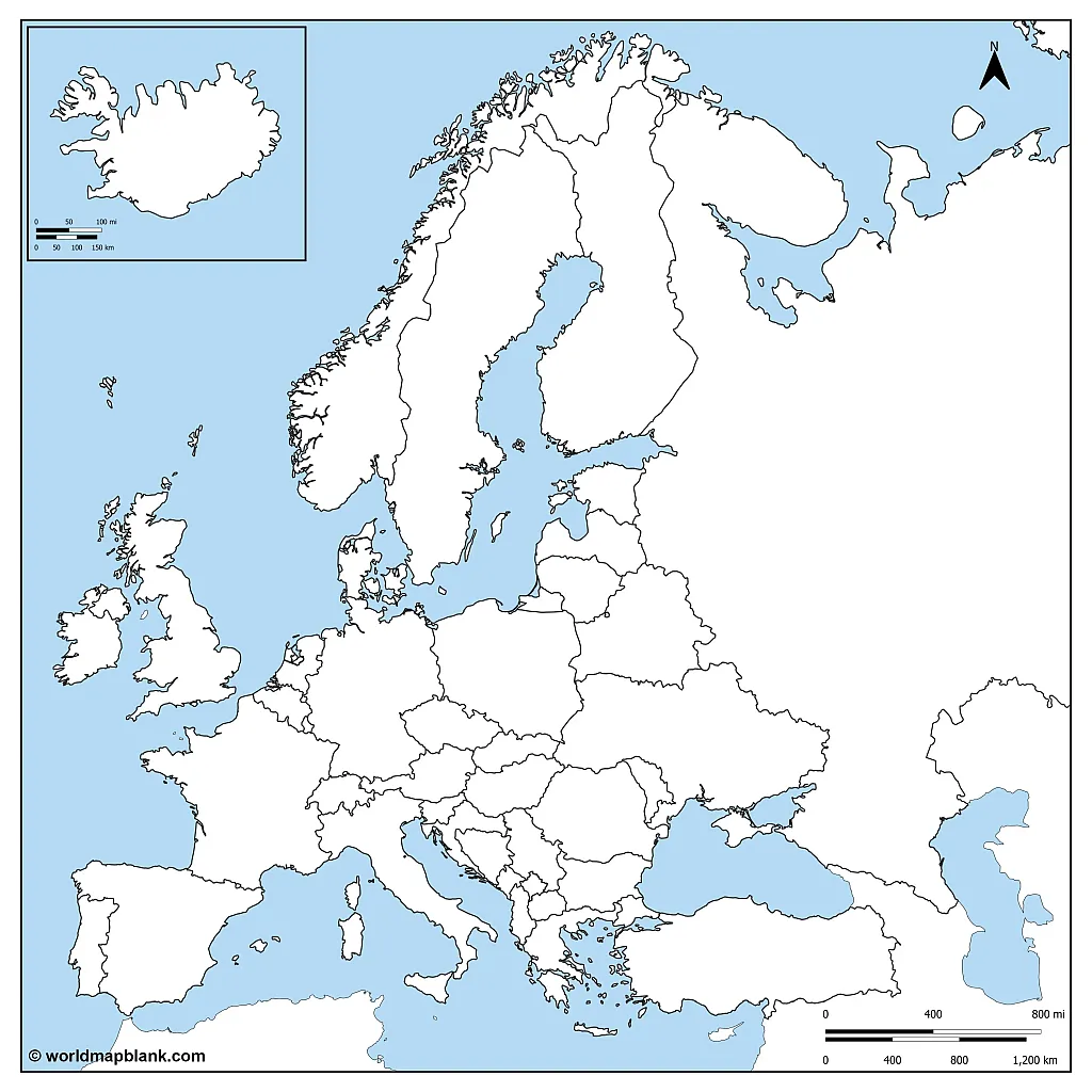Diversen Per Yoghurt Printable Blank Map of Europe – Europe Outline Map [PDF]