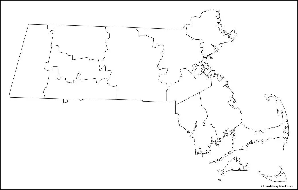 Blank Map of Massachusetts