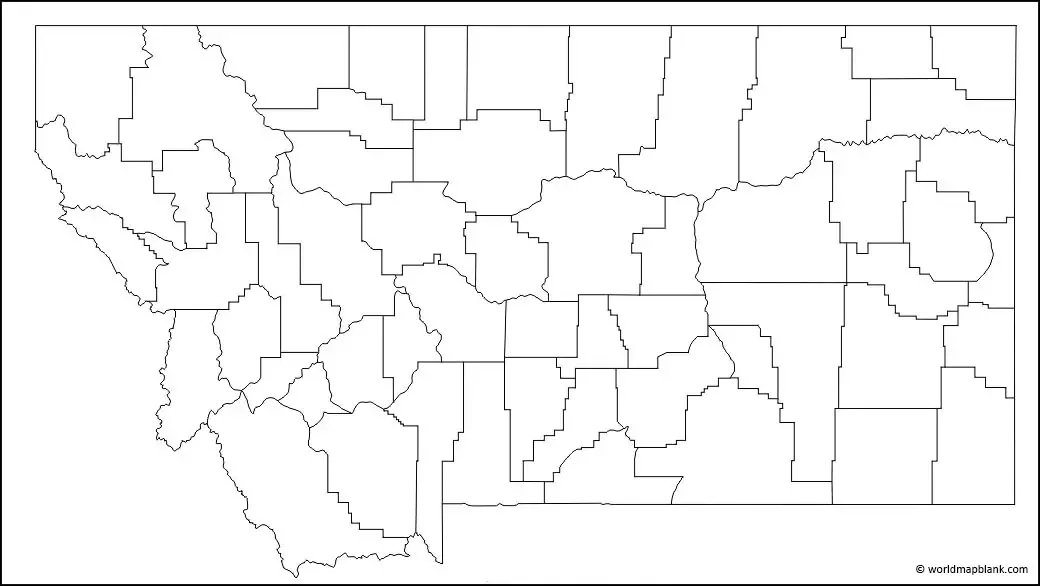 Blank Map of Montana for Practice Worksheet