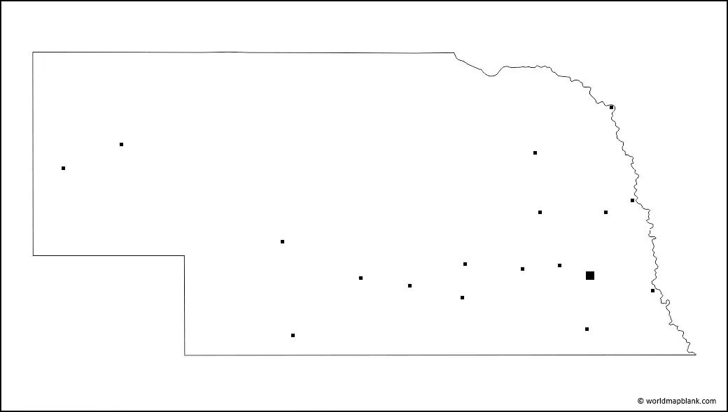 Blank Map of Nebraska for Practice Worksheet