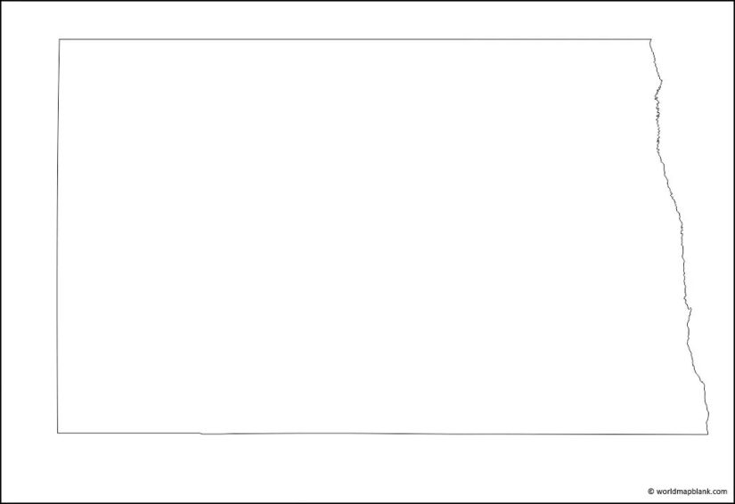 Blank Map Of North Dakota