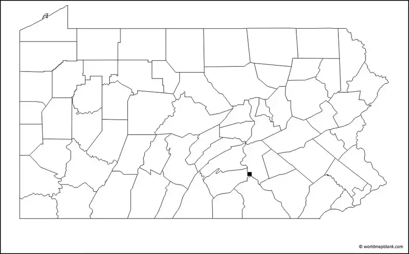 Blank map of Pennsylvania With counties