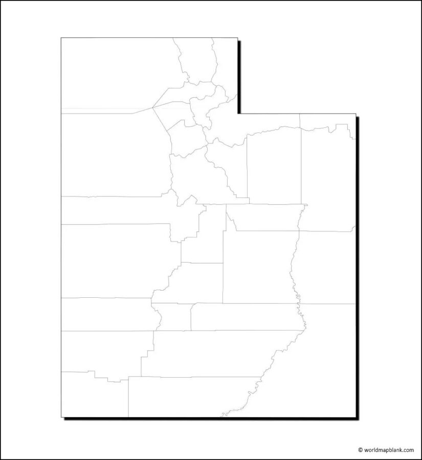 Blank Map Of Utah With Counties