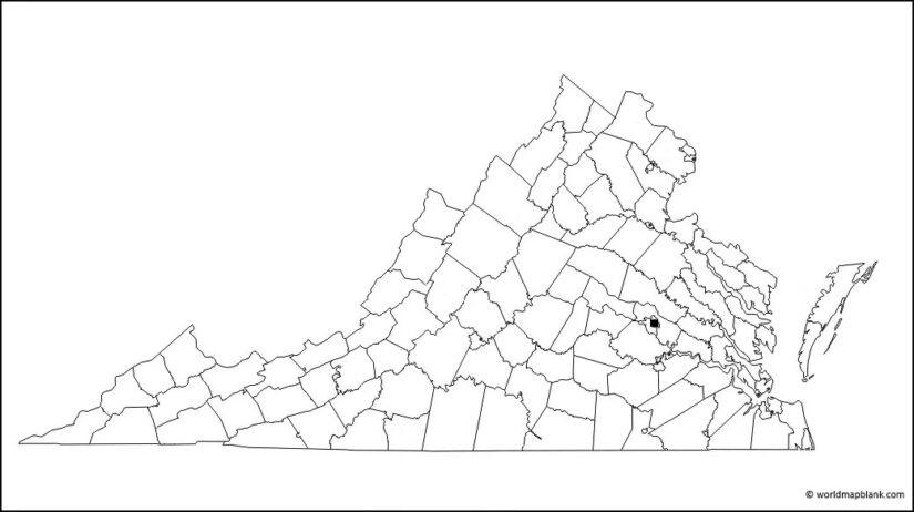 Blank Map Of Virginia Printable