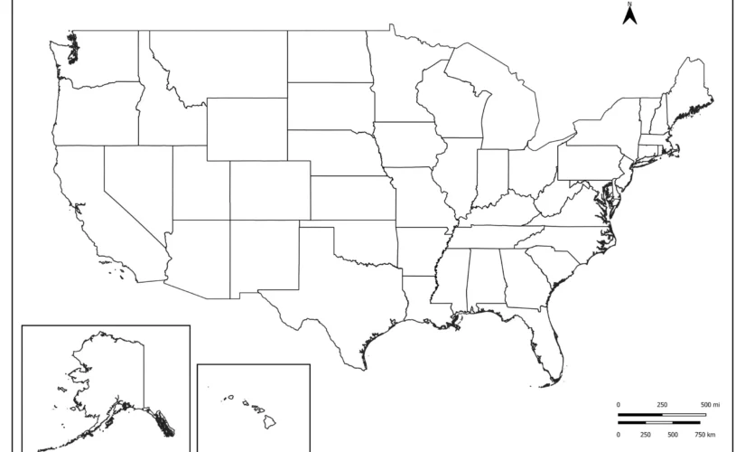 Blank Map Of The USA