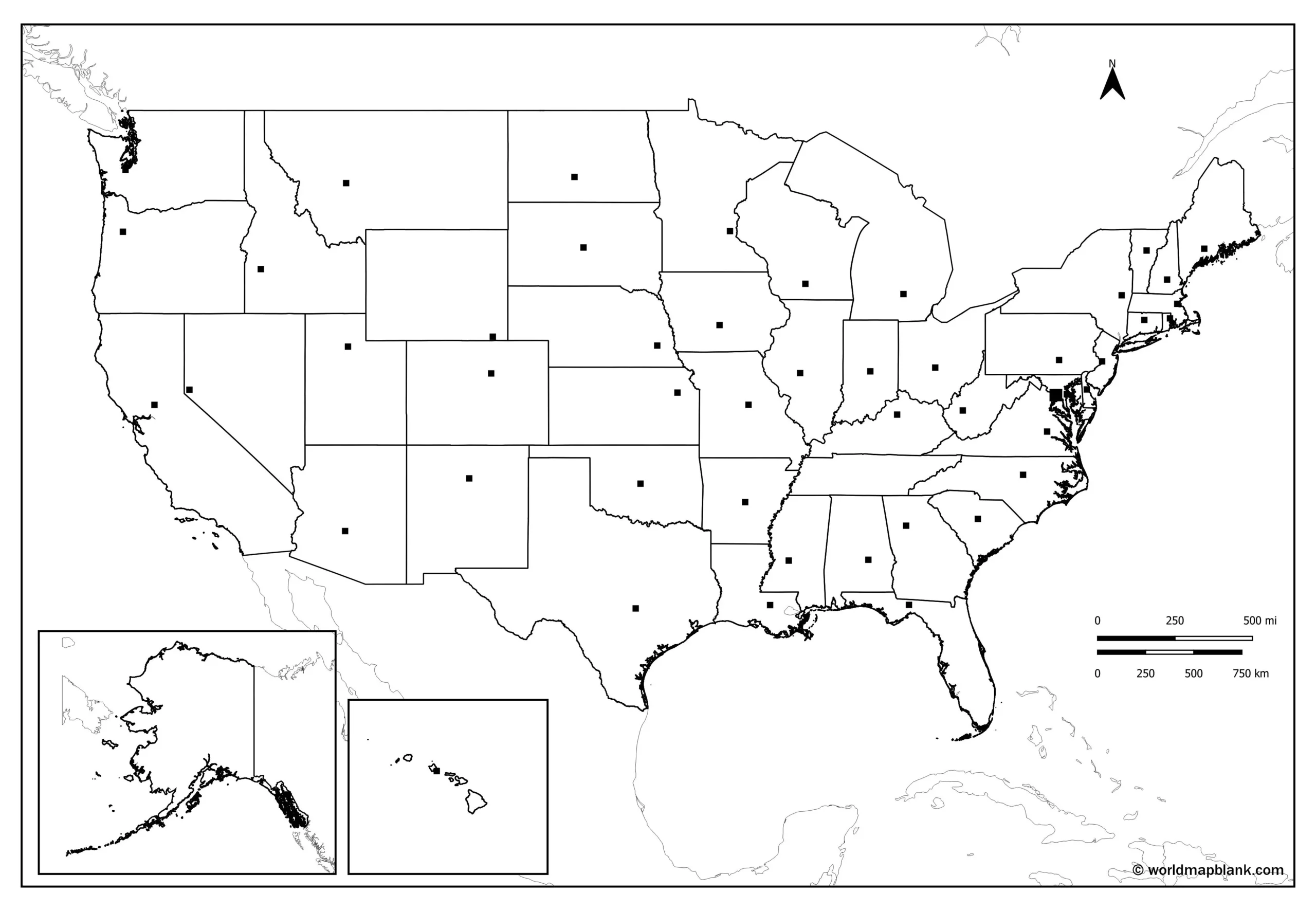 Stumme Karte USA PDF