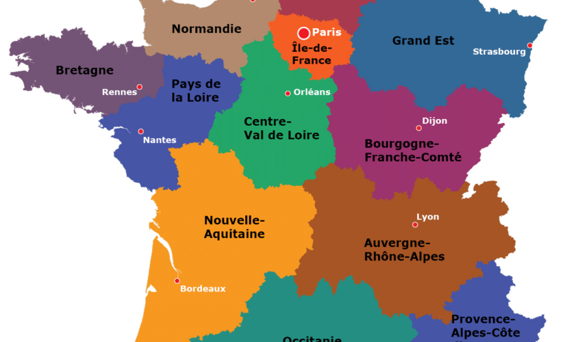 Carte De France Avec Les Régions Et Les Capitales