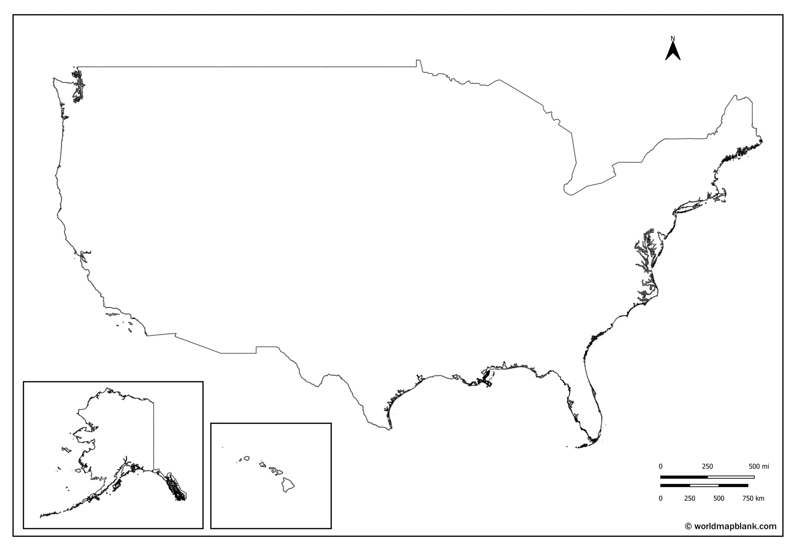 Mappa Dei Confini Degli Stati Uniti Damerica